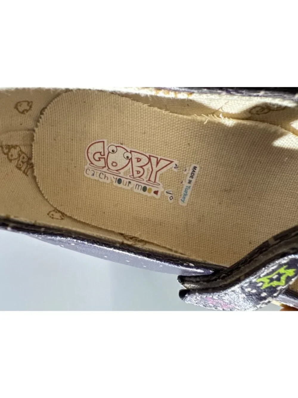 GOBY Girl's Navy Blue Star Design Mary Jane Shoes Adjustable Strap Rubber Soles